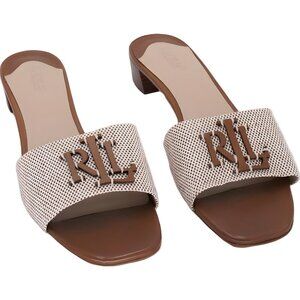 Lauren Ralph Lauren Fay Logo Slide Dress Sandals Women's US 9.5